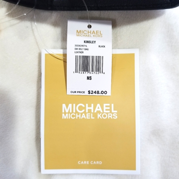 Michael Kors Kinsley Small Black Leather Belt Bag - Picture 7 of 9
